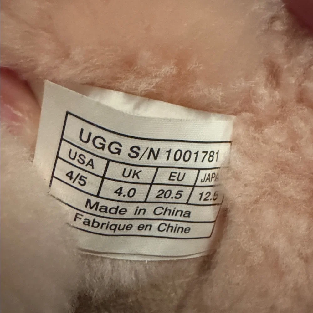 UGG Kids Slippers with Leopard Print and Pink Lining